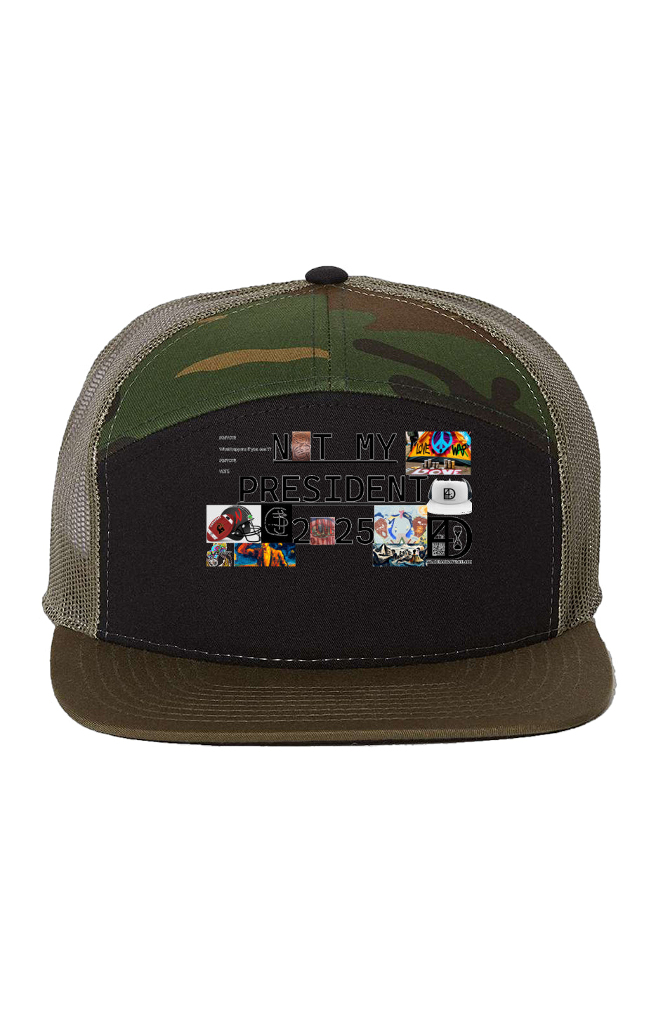 Black Camo Loden Cap not my president remix
