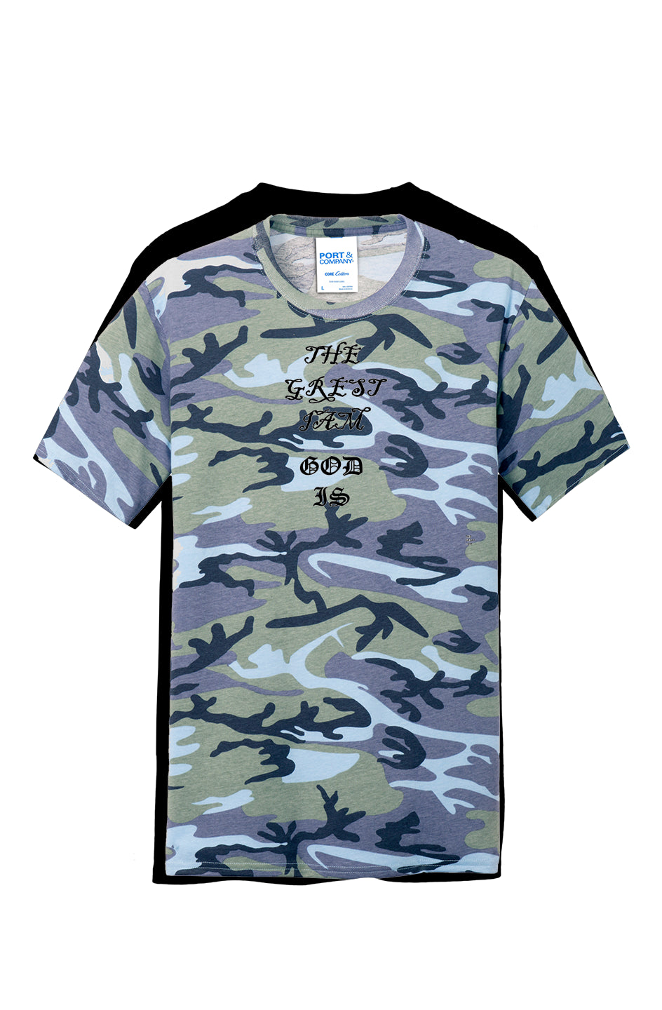 Core Cotton Camo Tee God is - THE GREAT I AM