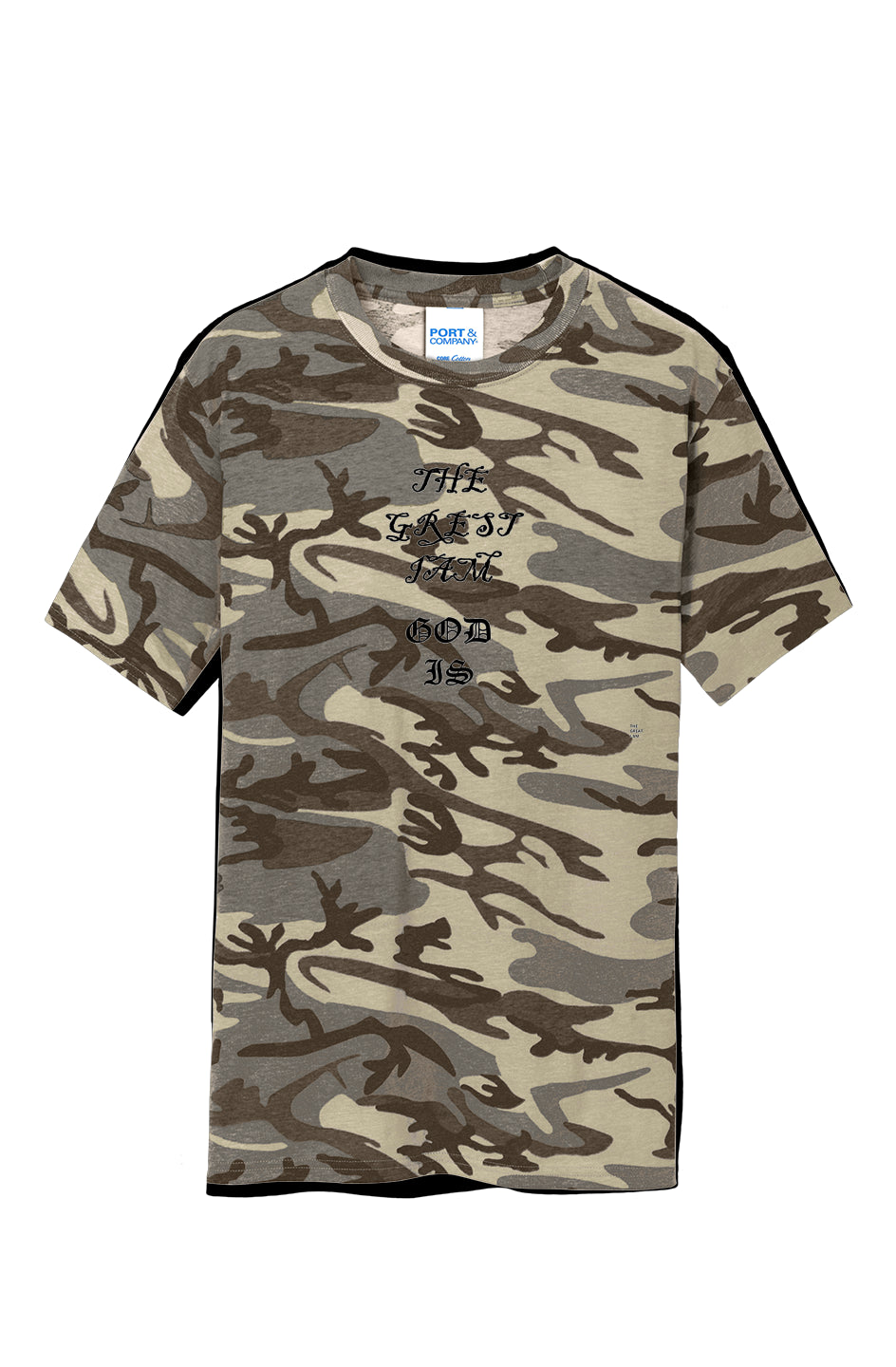 Core Cotton Camo Tee God is - THE GREAT I AM