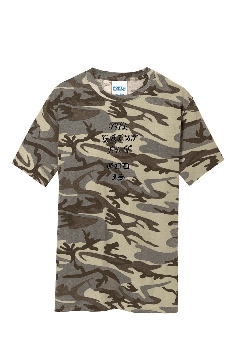 Core Cotton Camo Tee God is - THE GREAT I AM