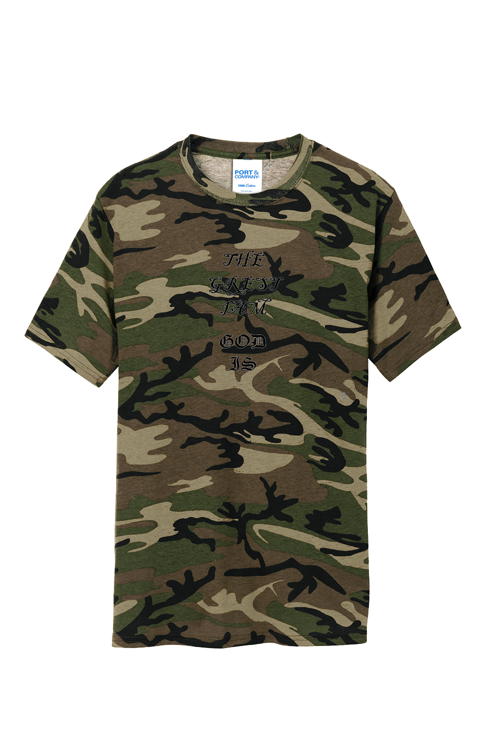 Core Cotton Camo Tee God is - THE GREAT I AM