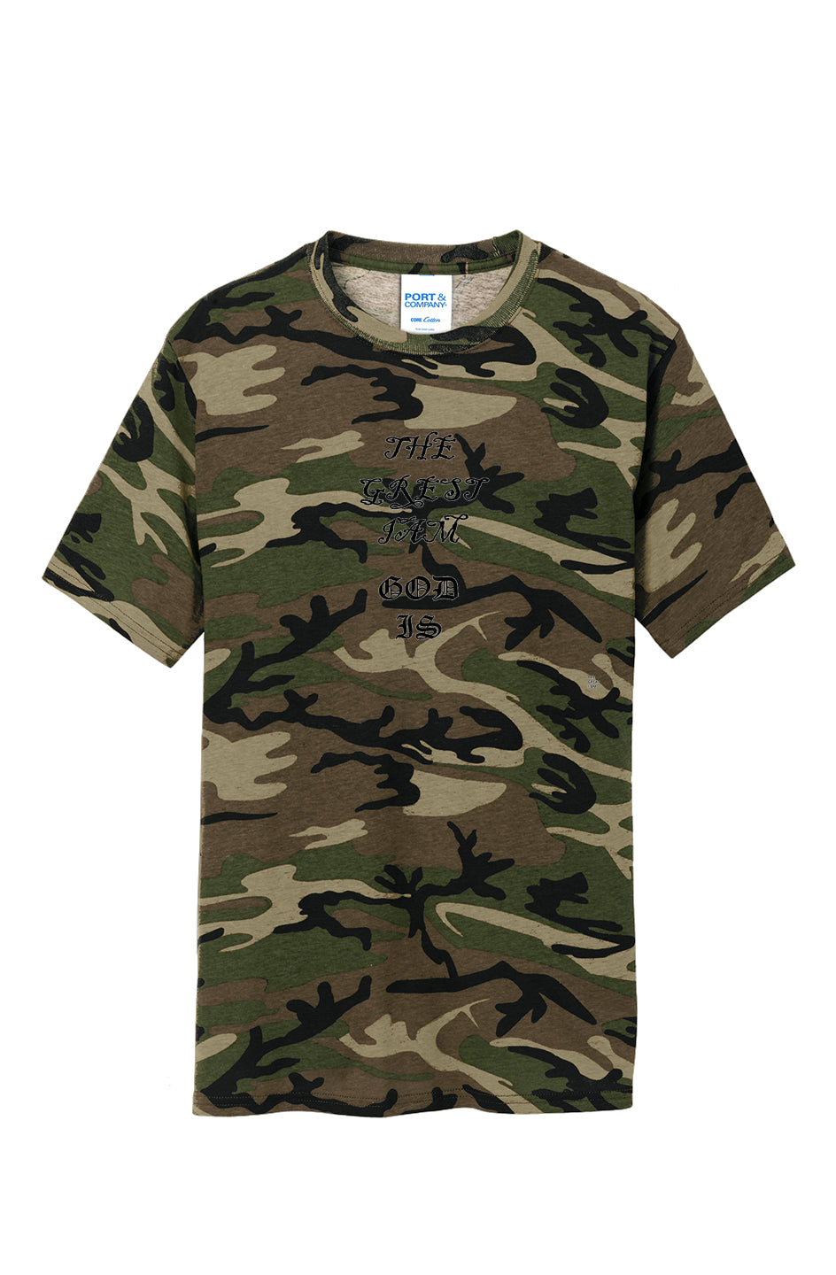 Core Cotton Camo Tee God is - THE GREAT I AM