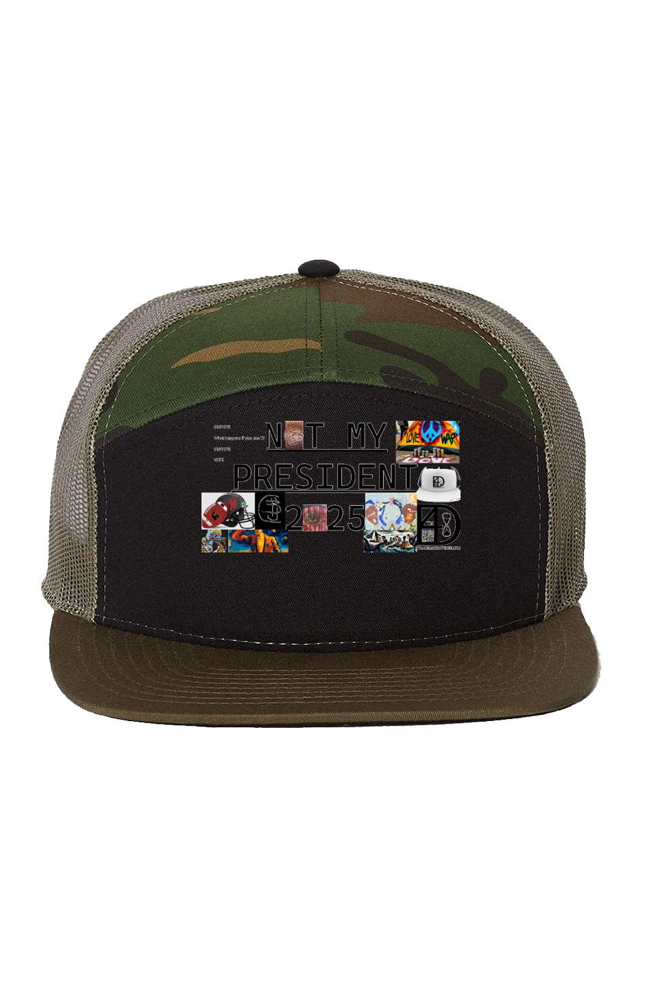 Black Camo Loden Cap not my president remix