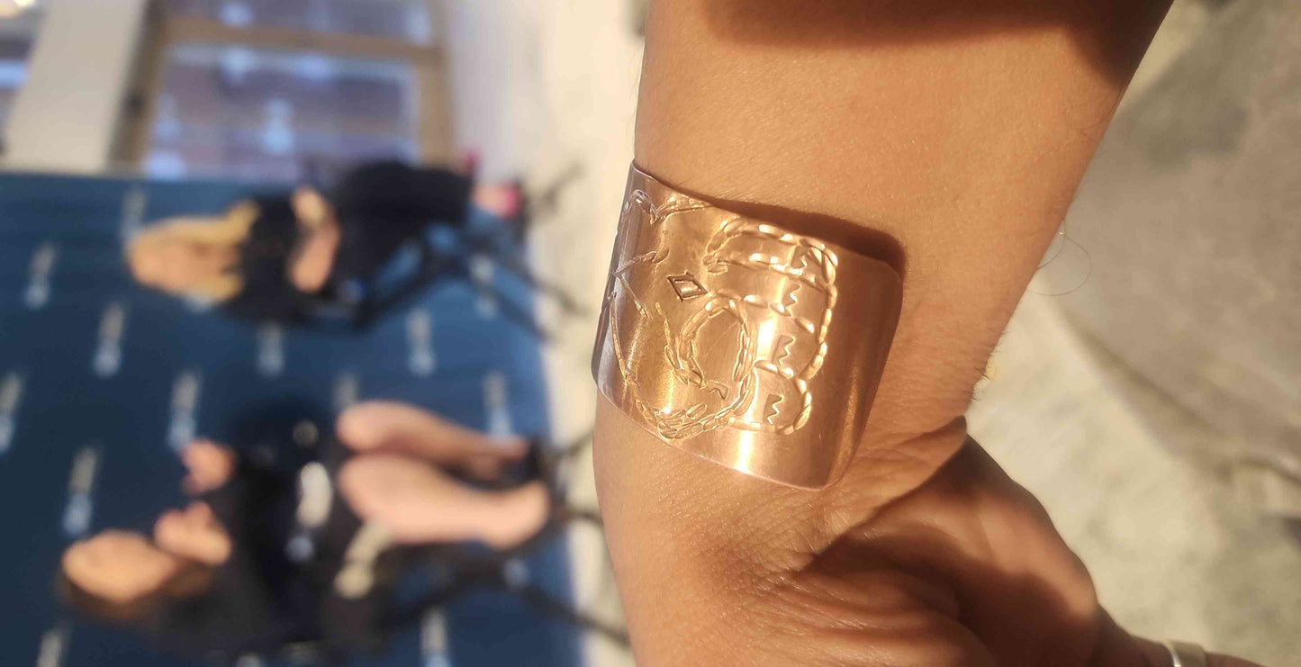 Silver cuffs and cooper customized art on each and potential digitalcollectables soon... [need to email me if you want one nothing available through the app] by Artist #TYMED